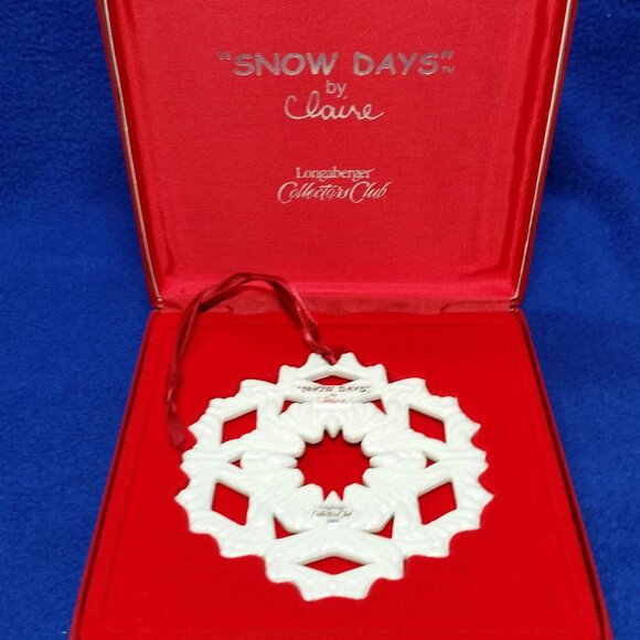 Longaberger Snow Days 2002 Claire Snowflake Ornament Collector's Club In Box - Picture 2 of 10